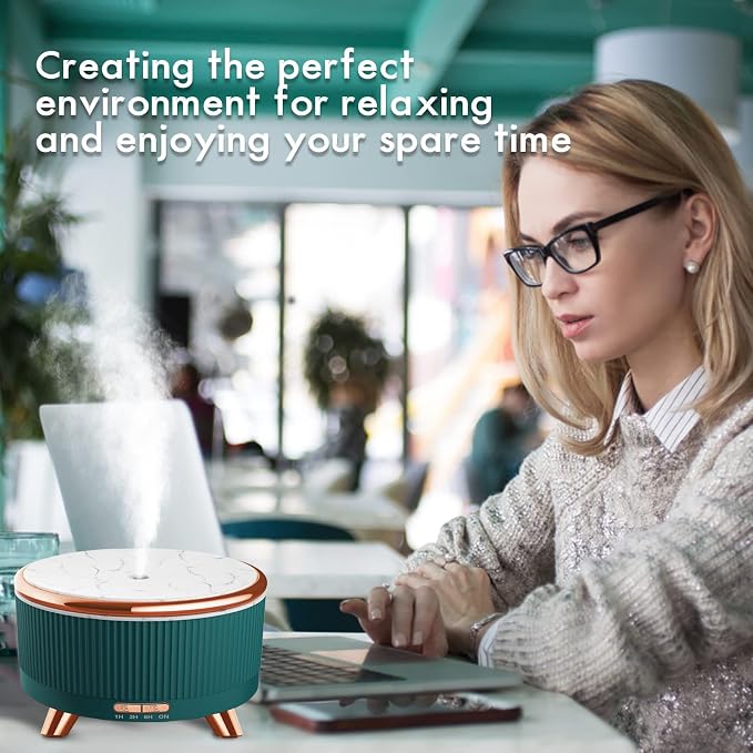Diffusers for Essential Oils Large Room, 500ml Aromatherapy Diffuser Cool Mist Humidifier with Remote Control,7 Colors Lights & 5 Mist Mode Waterless Auto Off for Women Office Home