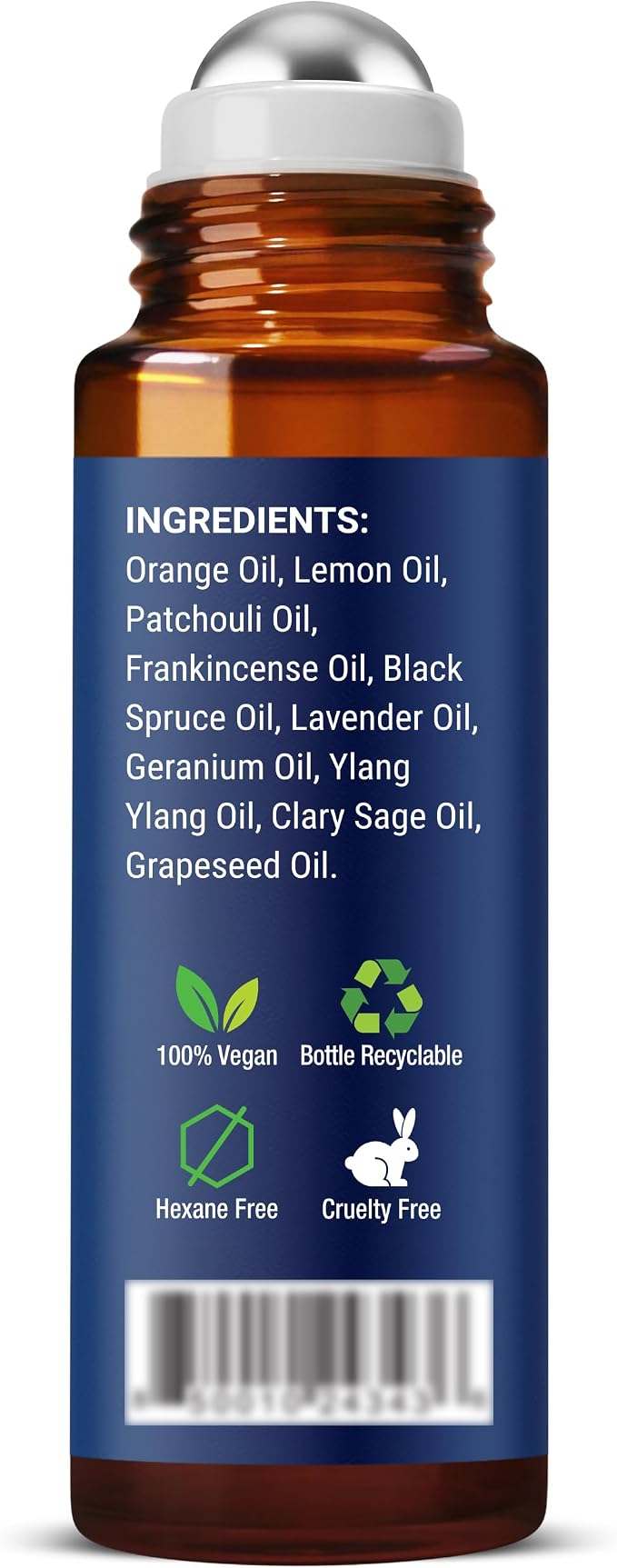 Stress Relief Essential Oil Roll-On 10 ml - Natural Stress Relief Blend with Lavender, Geranium & Frankincense Oils - Prediluted Roller for Calming Aromatherapy - Nexon Botanics