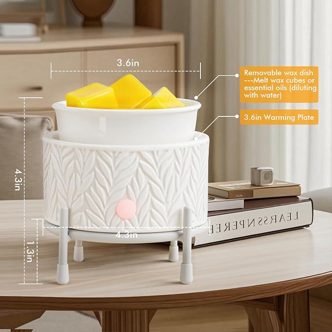 EQUSUPRO Wax Melt Warmer for Scented Wax Melts- Electric 4 in-1 Ceramic Candle Wax Warmer Burner Fragrance Wax Melter for Home Office Bedroom Living Room Decor & Gifts for Women