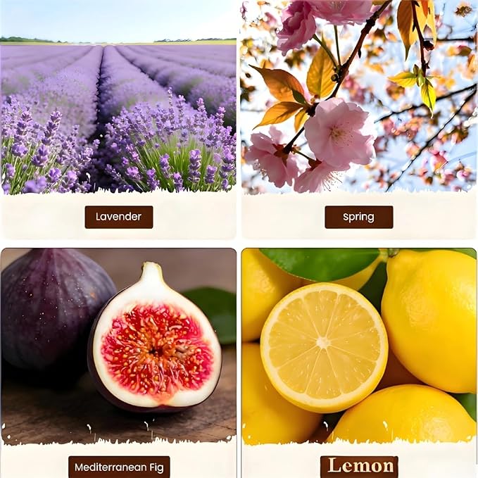 4 Pack Scented Candles Set for Women, 4.4oz Long Lasting Aromatherapy Candles for Home Relaxation Lavender, Fig, Lemon, Spring, Ideal Gift for Birthday Mother's Day Valentine's Day Thanksgiving