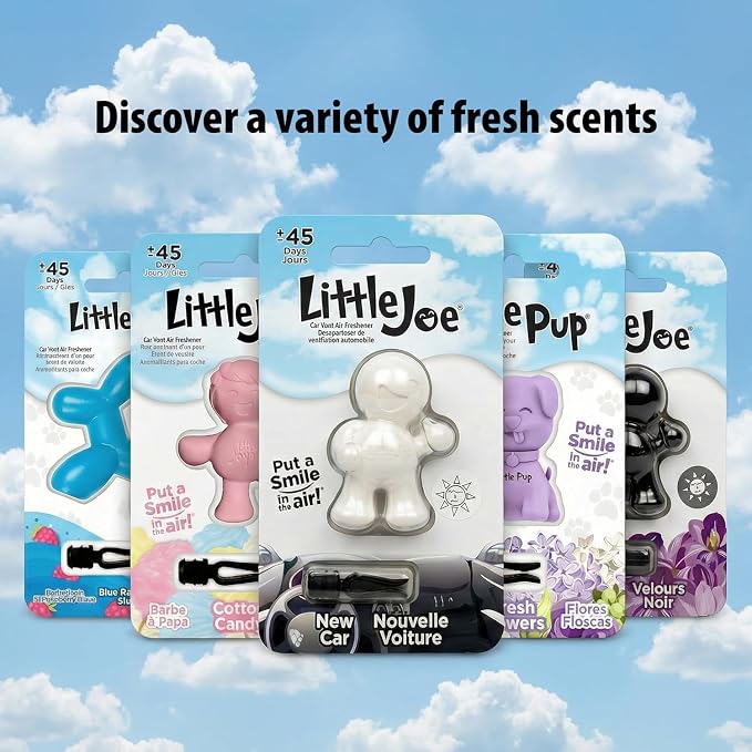 Little Duck 96633-6PK Spring Rain Car Air Freshener Vent Clip Provides Long-Lasting Freshness in a Compact Design, Fights Odors for up to 45 Days, Fun Car Odor Eliminator, Non-Toxic, Pack of 6