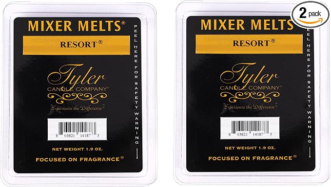 Tyler Candle Company Resort 1.9 Ounce Scented Mixer Wax Melt Cubes for Tart Burner, Pack of 2