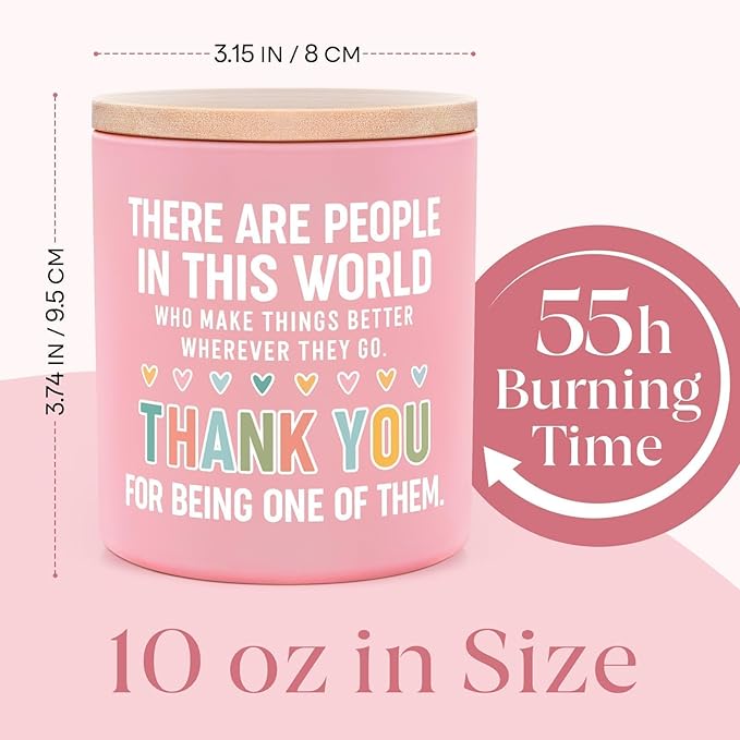 SteadStyle Thank You Gifts for Women - Inspirational Birthday Gifts for Coworkers Friend Teachers Nurses Boss Employees, Appreciation Gift Idea - Handmade Vanilla Lavender Natural Soy Wax Candle 10Oz