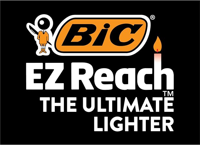BIC EZ Reach Lighter, Assorted Colors, 40-Count Tray (Colors Will Vary), Great for Candle Lighting