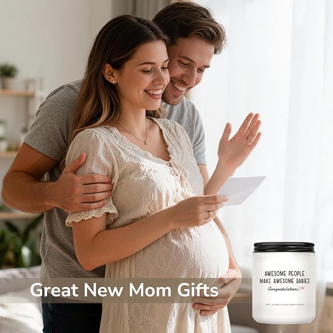 New Parents Gifts for Couples, Funny Pregnancy, New Born, Baby Shower, Gender Reveal Gifts, Parents to Be Gift, Expecting Mom - Lavender Scented Candle