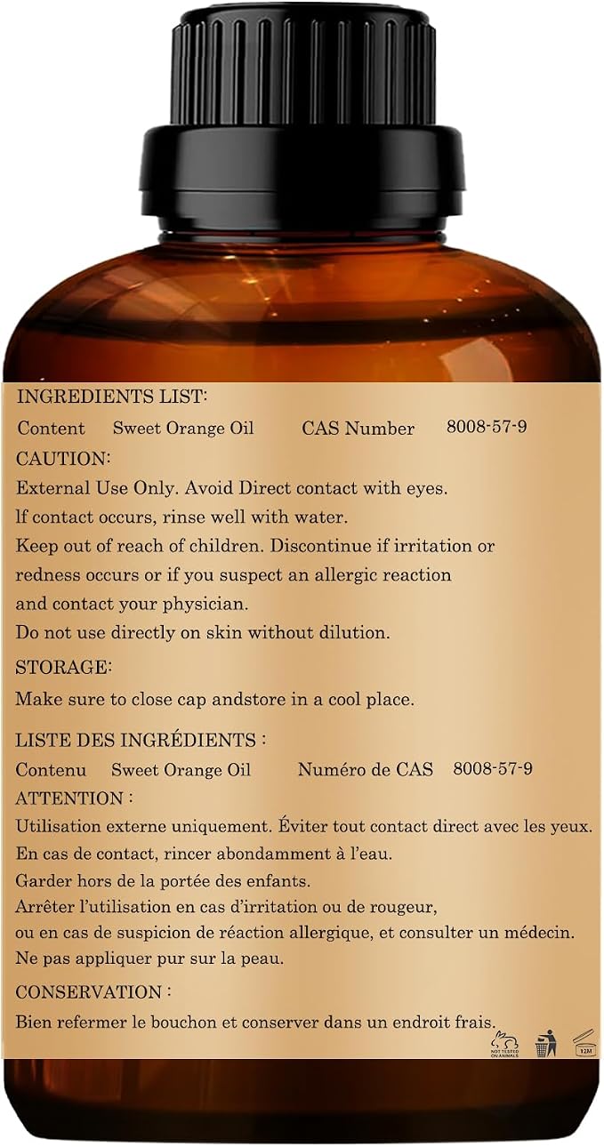 Sweet-Orange Essential Oil - 240ML, 100% Pure & Natural for Aromatherapy Diffuser - 8 Fl Oz