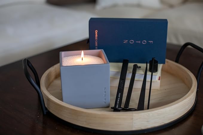 Foton Candles Care Kit with USB-Rechargeable Electric Lighter, Candle Snuffer, Wick Dipper and Candle Wick Trimmer - Candles Accessory Set