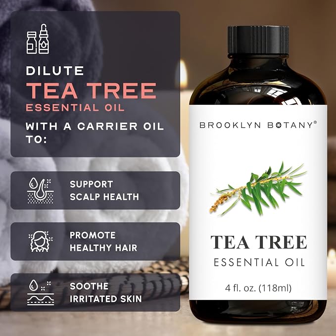 Brooklyn Botany Sweet Orange & Tea Tree Essential Oils – 4 Fl Oz (Pack of 2) – 100% Pure & Natural – Fresh & Cleansing Aromatherapy Blend