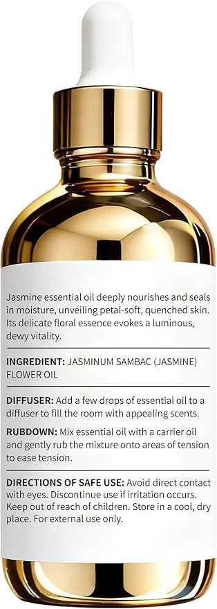 Jasmine Essential Oil 4 Fl Oz | Smells Like Real Jasmine Blossoms