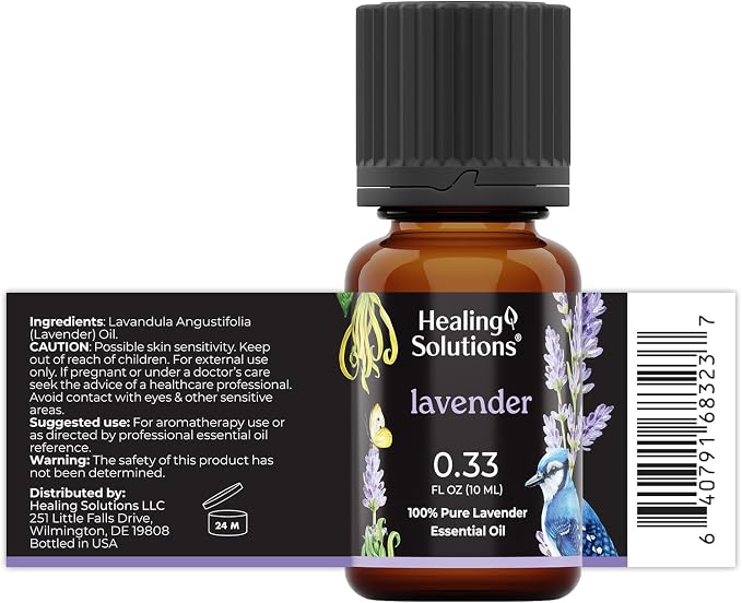 Healing Solutions Lavender Essential Oil Pure - 0.33 Fluid Ounces