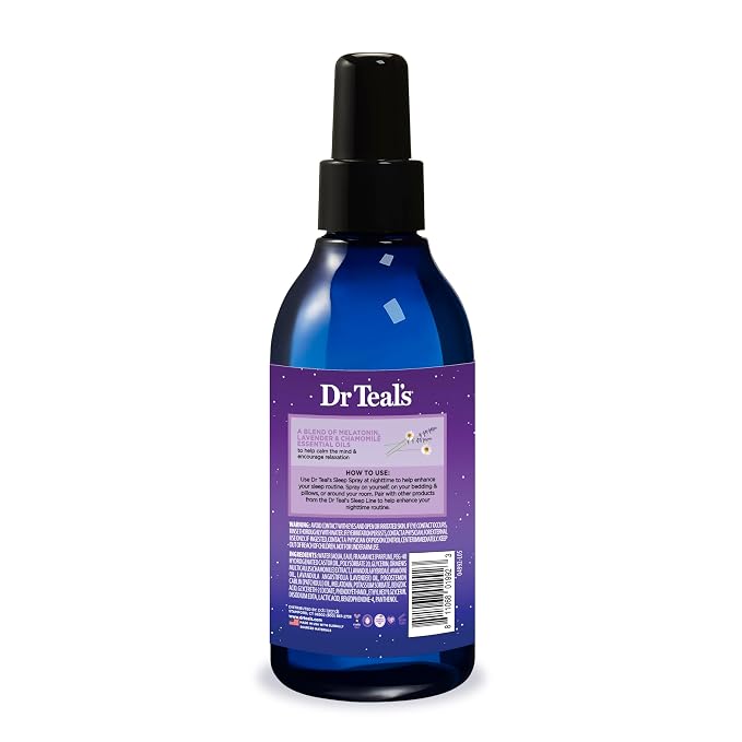 Dr Teal's Calm Blend Spray with Melatonin, Lavender & Chamomile Essential Oils, 6 fl oz (Pack of 3)