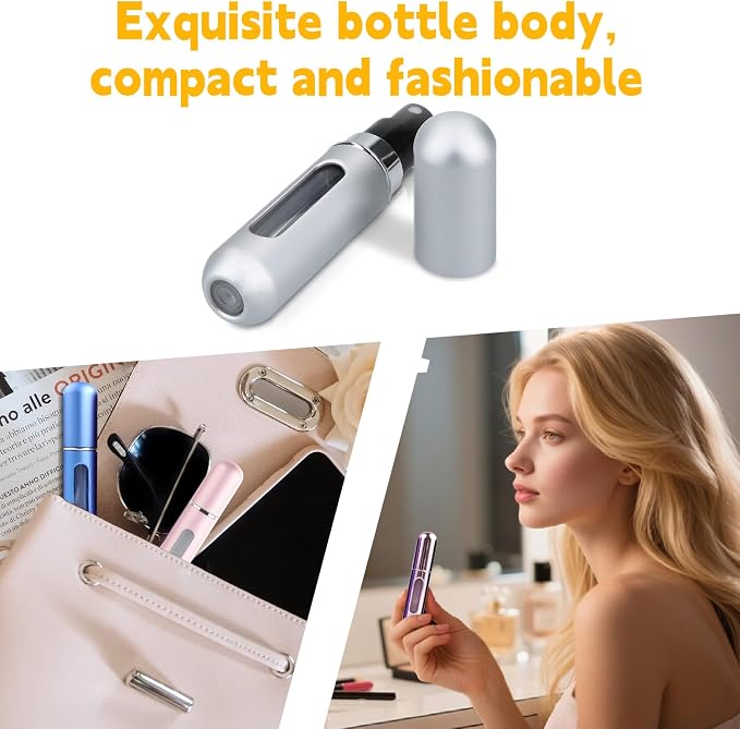 Perfume travel refillable,4Pcs 5ml Mini perfume bottle,Portable perfume bottles refillable for Women Men Small Mister Spray Bottle, for Travel and Outgoing