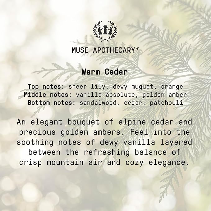 Muse Apothecary Room Ritual - Botanical Collection - Room Spray, Aromatic and Relaxing Room Mist, Air Freshener Spray, Infused with Natural Aromatherapy Essential Oils - 8 oz, Warm Cedar, 2 Pack
