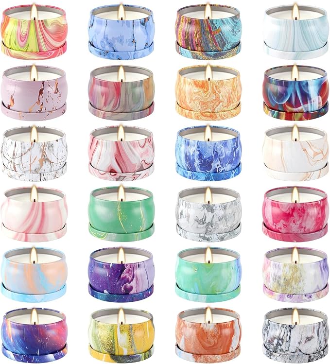 YOROXRG Scented Candles Gifts Set 24 Pack Soy Wax Travel Tin Jar Candles for Home 2.5 OZ Scented for Mom for Christmas, Birthday, Thanksgiving, Mother's Day