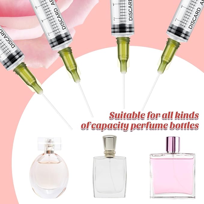 Geiserailie 6 Packs 10ml Perfume Refill Tools Kit, Perfume Syringe Refill Set with Soft Plastic Tube, Mini Fragrance Transfer Tool for Travel Refillable Liquid, Cologne Fragrance Refilling (Clear)