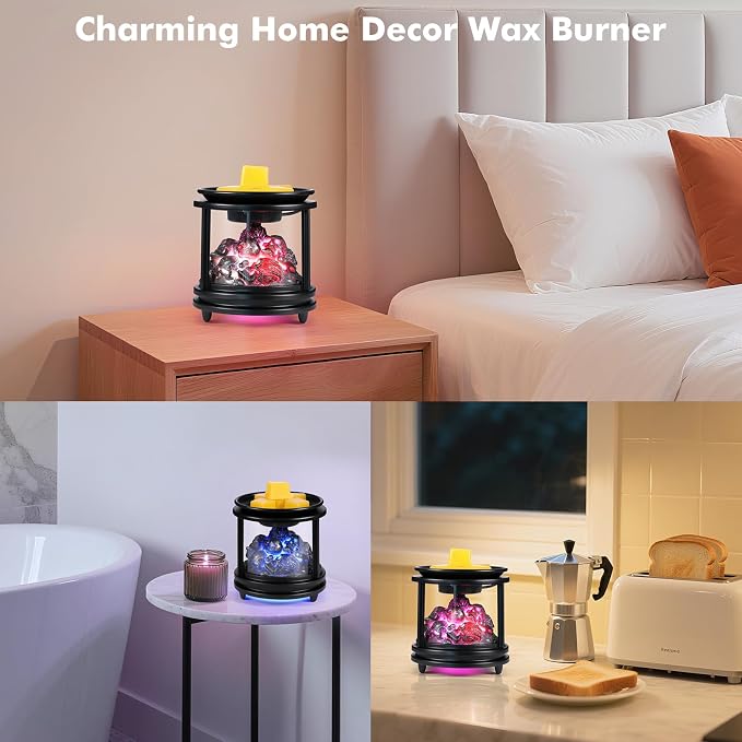 Wax Melt Warmer, Bonfire Skull Candle Wax Melter for Scented Wax Campfire Candle Melt Warmer PTC Heating, 3-in-1 Electric Wax Burner Fragrance Warmer for Home Bedroom Office Gifts & Decor