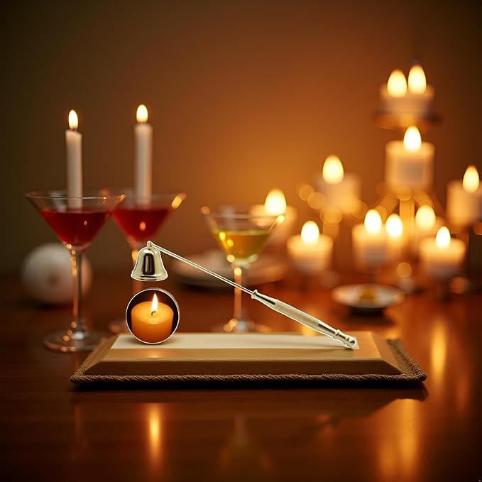 Gold Metal Candle Snuffer Wick Snuffer with Long Handle Candlesnuffers Smokeless Kit Candle Safely Extinguish Candles and Holders Candle Sleeves Accessories