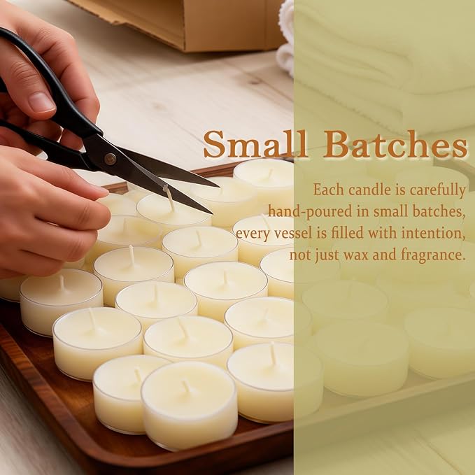 Vanilla Scented Beeswax Blend Tealight Candles – 16 Pack, 4-Hour Burn, Natural Soy & Beeswax Tea Lights, Non-Toxic Small Scented Tea Candles for Home, Aromatherapy & Ambiance