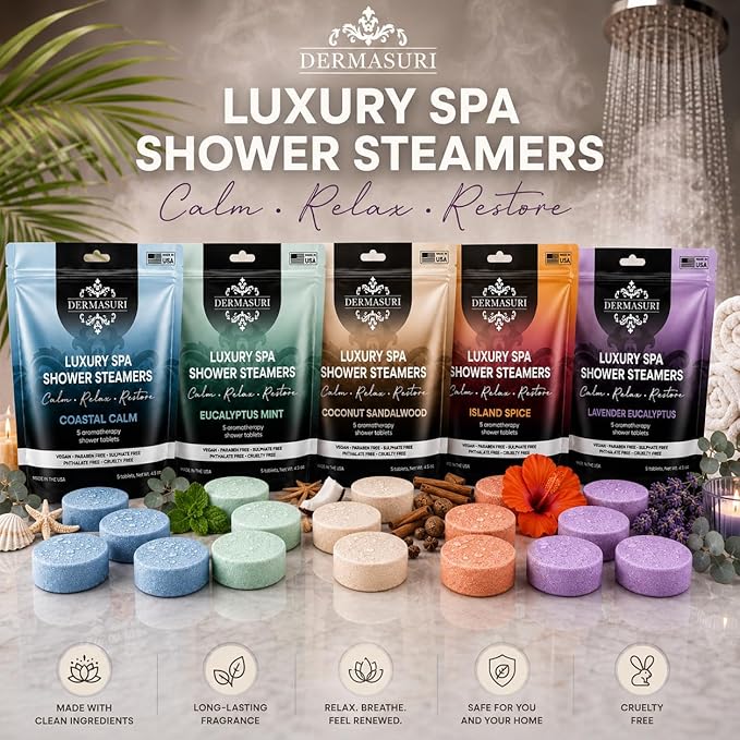 Shower Steamers Aromatherapy, Essential Oil Pods Infused for Relaxation, Shower Pods Aromatherapy - Calming, Stress Relief & Self Care Gifts for Women - Spa Water