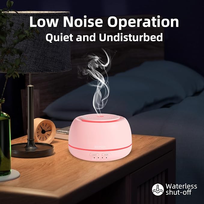 SEEDSEEL 300ML Essential Oil Diffuser with 7 Color LED Light, Remote, 4 Timers, Auto-Off, Ultrasonic Aromatherapy Diffuser for Office, Bedroom, Yoga, Home