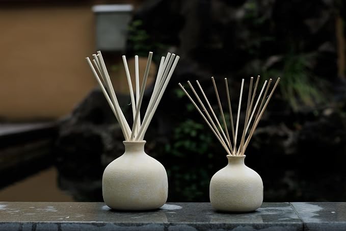 Blueme Balance Wellness Diffuser Oil Refill | White Lotus & Tea | 16.91 Fl Oz - Refillable Diffuser, Essential Oils, Ceramic, Rattan Reeds | Large