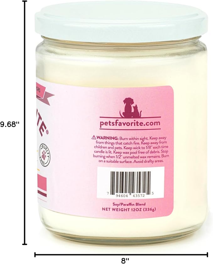 Pet's Favorite Pet Odor Candle, Clean Burning, Long Lasting Scented Candles with a Natural Fiber Wick and 70 Hour Burn Time, Very Berry Pack of 2