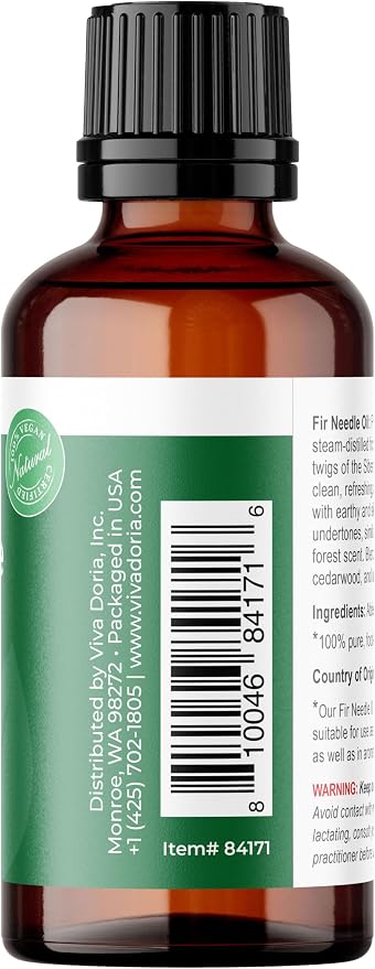 Viva Doria Fir Needle Essential Oil, 100% Pure, Natural Essential Oil, Undiluted, for Aromatherapy | Food Grade, 30 mL (1 Fluid Ounce)