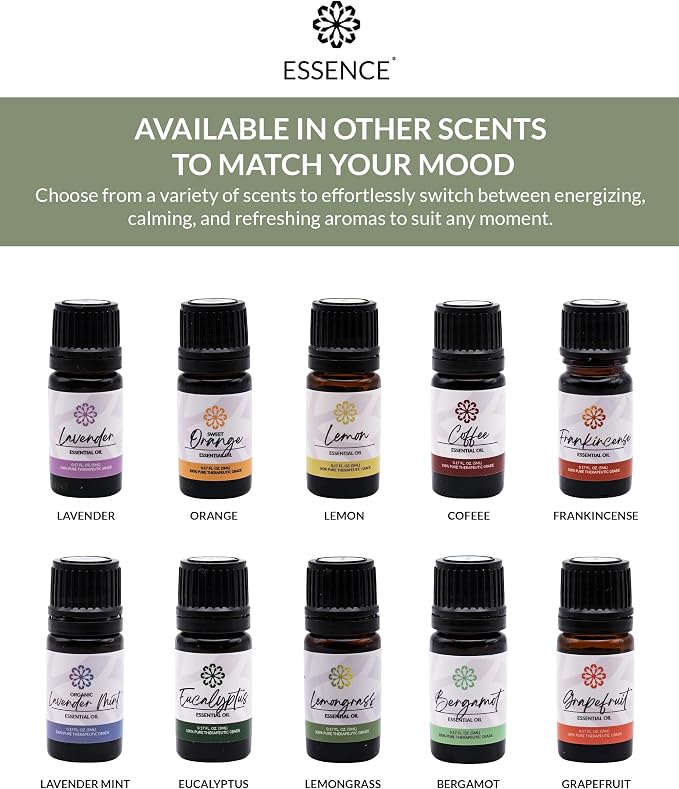 Essence Lemongrass Essential Oil, 5 ml | Aromatherapy Oil for Diffusers & Personal Use | Natural Fragrance for Relaxation, Clarity & Wellness | Made in USA | Fresh & Citrusy Scent