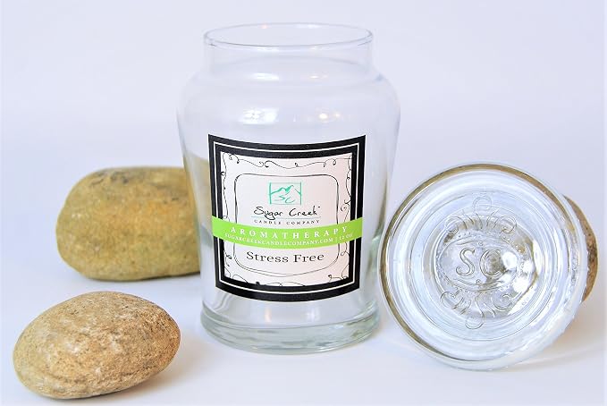 Aromatherapy Soy Wax Scented Candle - Stress Relief (Eucalyptus Mint) | Non Toxic - Essential Oils | 100 Hours Burn Time (16 ounces Limited Edition Glass) | Sugar Creek Candles