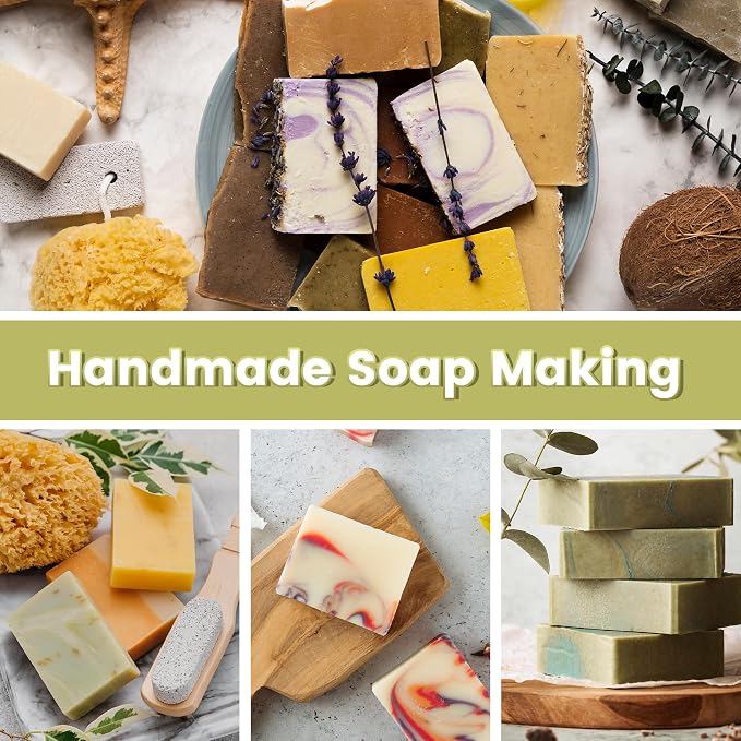 PIUH Deluxe Goat Milk Soap Making Kit for Adults, DIY Natural Soap Making Supplies Kit Included Soap Melting Pot, Goat Milk Soap Base, Dyes, Essential Oils and Supplies for Making Soaps Gift
