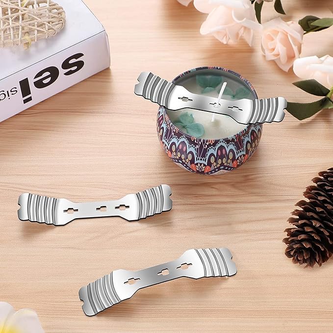 20 pcs Metal Candle Wick Holders, Upgraded Candle Wick Centering Devices, Silver Stainless Steel Candle Wick Holder for Candle Making