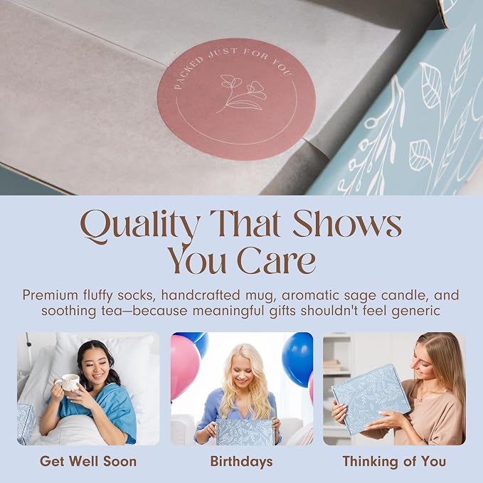 Unboxme Comfort Care Package - Get Well Soon Gift Basket for Women with Cozy Socks & Tea