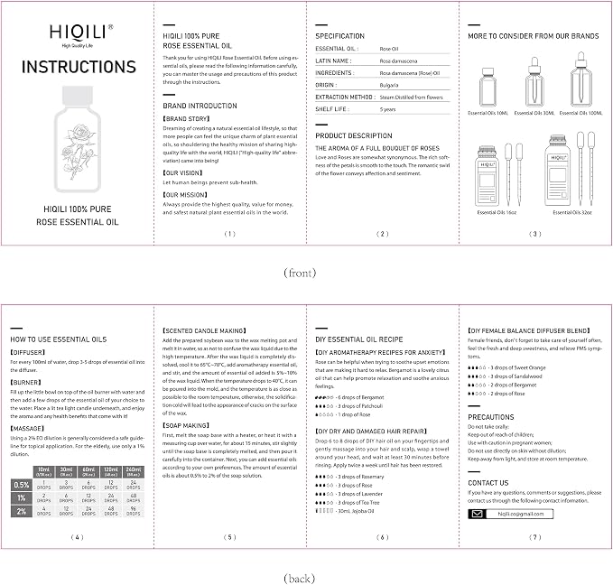 HIQILI 32 Fl Oz Rose Essential Oil, Huge Value Size Rose Oil for Face, Skin, Diffuser, Hair