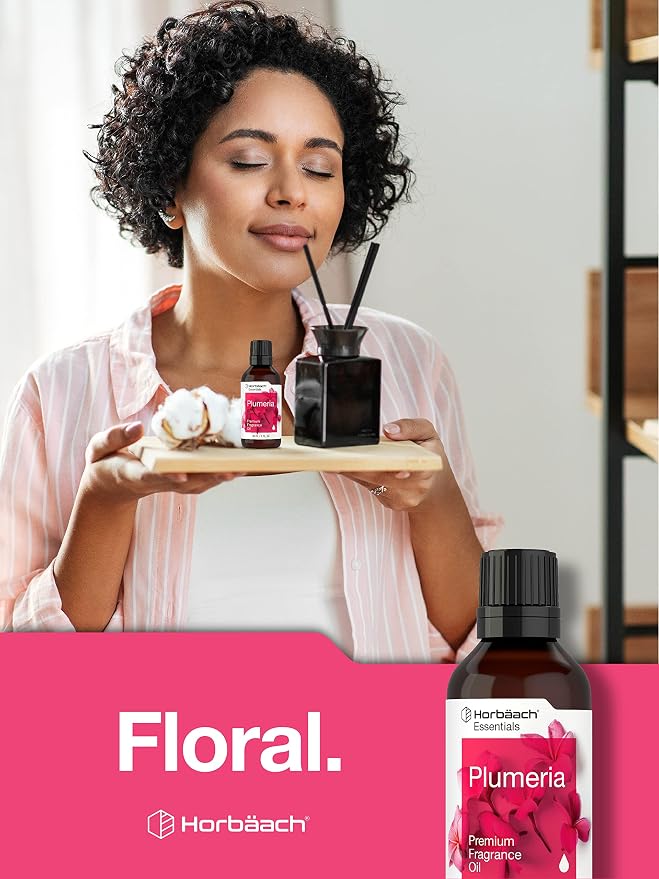 Horbäach Plumeria Fragrance Oil | 1 fl oz (30ml) | Premium Grade | for Diffusers, Candle and Soap Making, DIY Projects & More