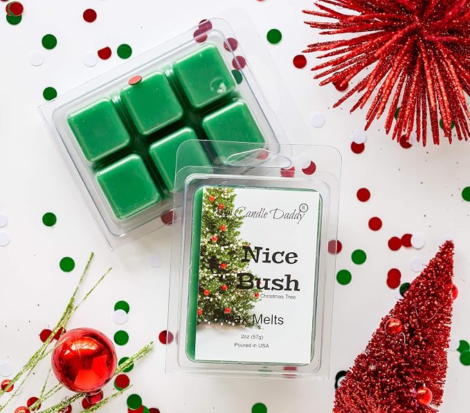 The Candle Daddy Nice Bush - Pine Blue Spruce Scent - Maximum Scented Wax Melt Cubes - 2 Ounce - Dirty Santa Claus Christmas