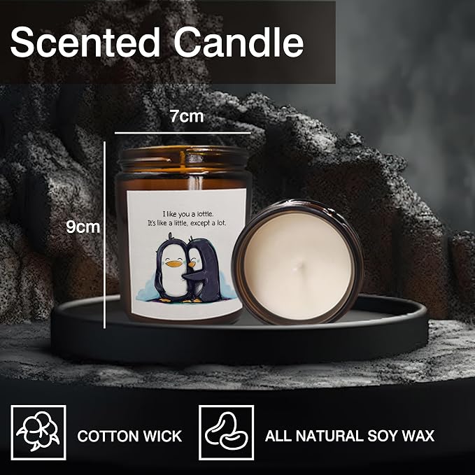 Mancheng-zi Penguin Scented Candles - Love & for Her, Valentines Day Wedding Gifts, I Like You a Lottle