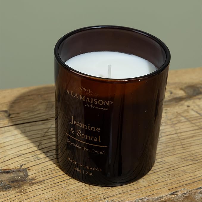 A LA MAISON Scented Candle - Natural Candle with Cotton Wick in Luxury Amber Glass – Clean Burn, Made in France, 7oz