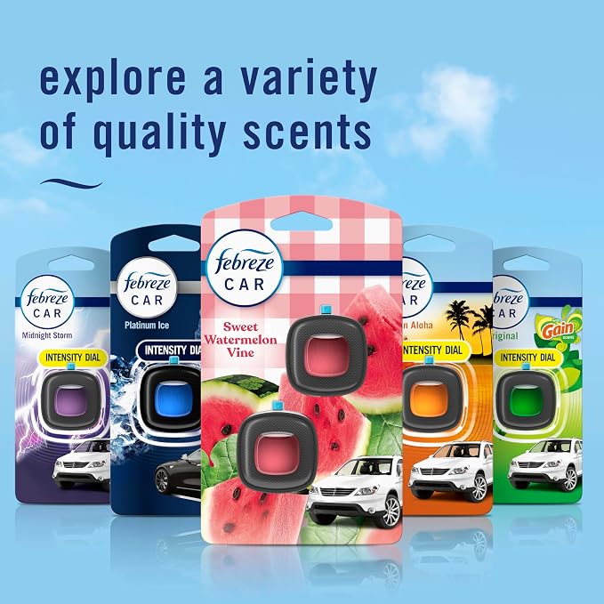 Car Air Freshener Vent Clip Sweet Watermelon Vine Scent, 2 Count, .13 oz Total