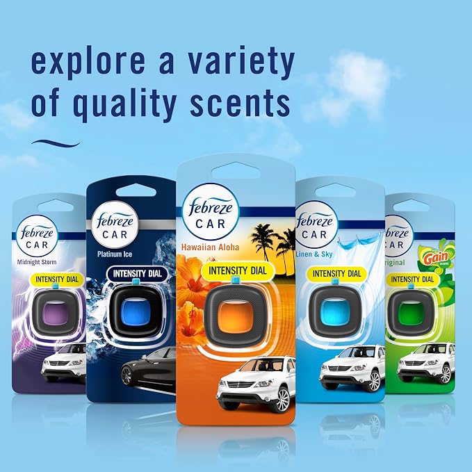 Febreze Car Odor-Fighting Air Freshener Vent Clip, Hawaiian Aloha, 1 count, .06 oz
