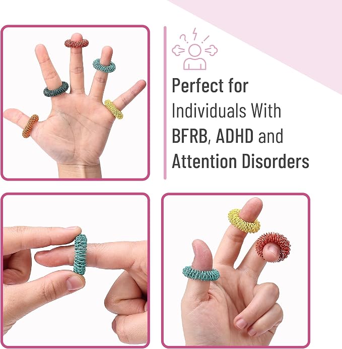 Mr. Pen- Spiky Sensory Rings, 10 Pack, Colorful | Stress Relief Fidget Sensory Toys, Fidget Ring for Anxiety, Massager, Individuals with BFRB, ADHD and Attention Disorder
