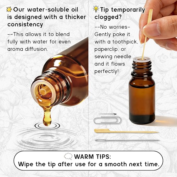 HIQILI Grey Vetiver Diffuser Oil for Humidifiers, Ultrasonic Diffusers, & DIY Sprays, Fast Diffusion for Large Spaces, Pet - Safe, Suitable for Home and Other Scenarios - 0.34 Fl Oz
