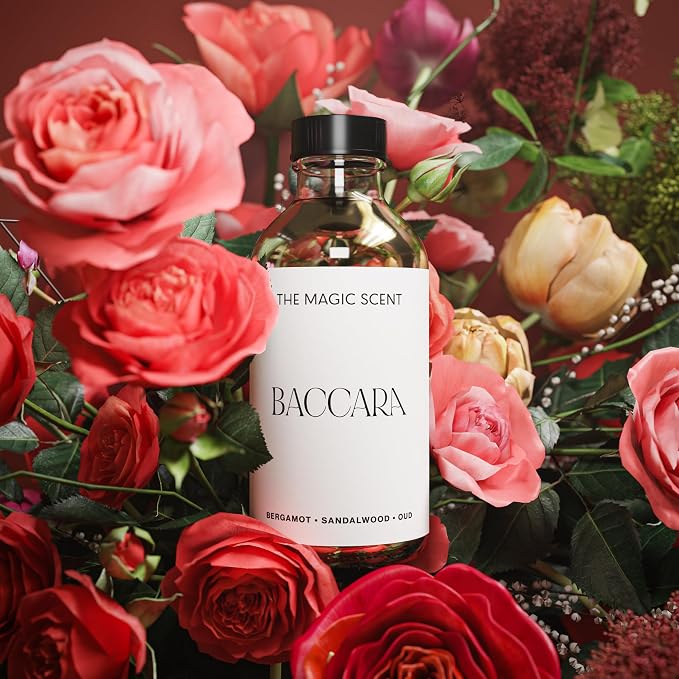 The Magic Scent Baccara Diffuser Oil - Hotel & Home Luxury Scents Inspired by Baccarat Rouge - Diffuser Oil Scents for Home Designed for Use in All Diffusers - 4 fl oz, 120 mL