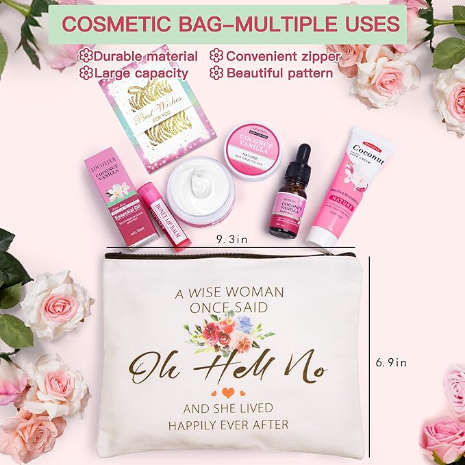 Gifts for Women,Birthday Gifts Friendship Gifts for Women,Travel Size Coconut Vanilla Spa Gifts for Her Mom Sister Friends,Unique Gift Set Ideas for Woman