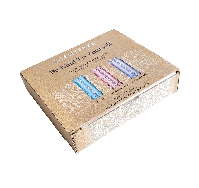 Scentered Aromatherapy Balm Gift Set - Be Kind to Yourself (Pack of 3) - Sleep Well, Escape, Love - Lavender, Cedarwood, Ylang Ylang Essential Oils - Relaxing Gifts for Women