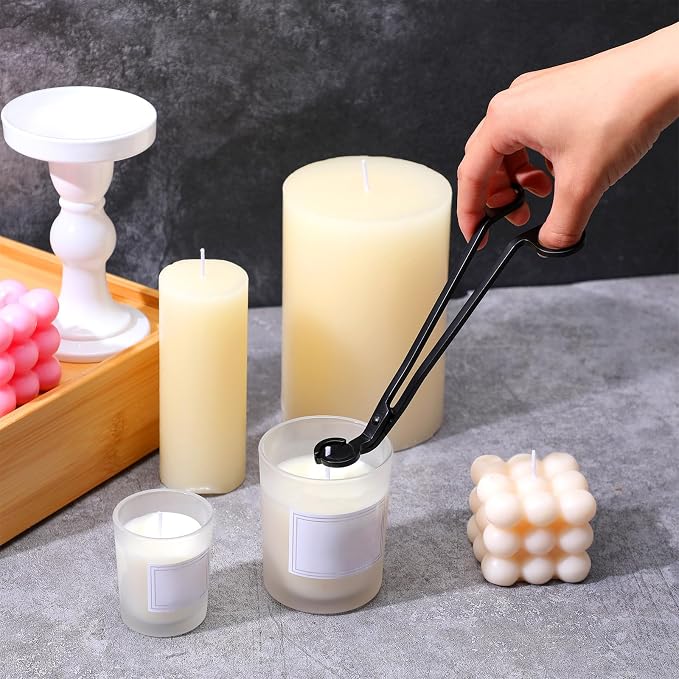 5 Pack Wholesale Candle Wick Trimmer Cutter, Stainless Steel Wick Clipper Cutter, Matte Black Wick Candle Scissor, Reaches Deep Into Candles to Cut Spent Wicks