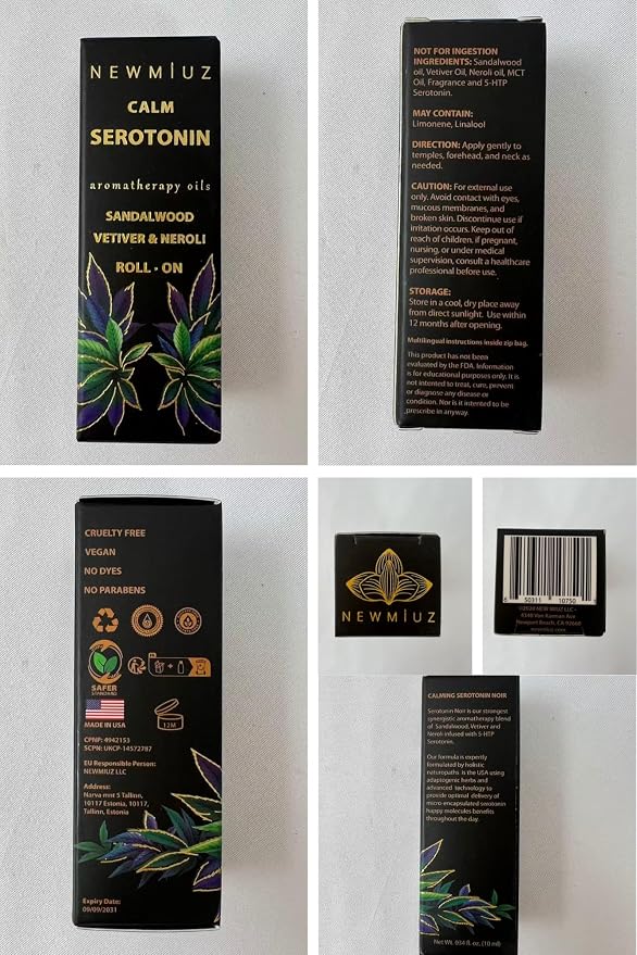 Calm Roll on Essential Oil Stress Relief Sandalwood Vetiver Destress Relaxation Calming Roller Aromatherapy Stick Self Care Purse Stocking Stuffer