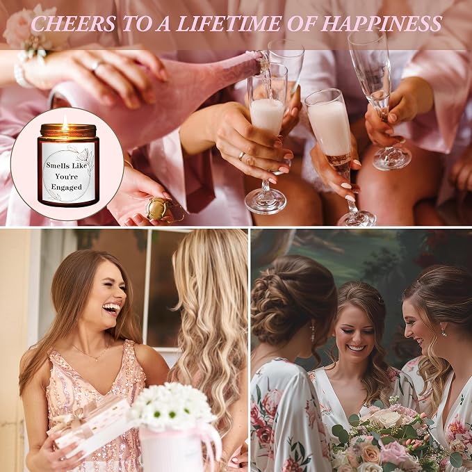 You're Engaged Candles for Women, Bride to be, Bachelorette - Gift for Newly Engaged Couples Fiance- Bridal Shower Gift for Her Sister Daughter Friends - Relaxing Lavender Vanilla Soy Candle