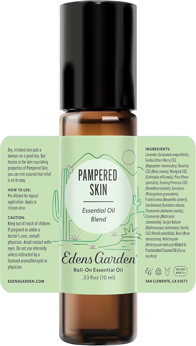 Edens Garden Pampered Skin Essential Oil Blend 100% Pure & Natural Premium Best Recipe Therapeutic Aromatherapy Blend 10 ml Roll-On
