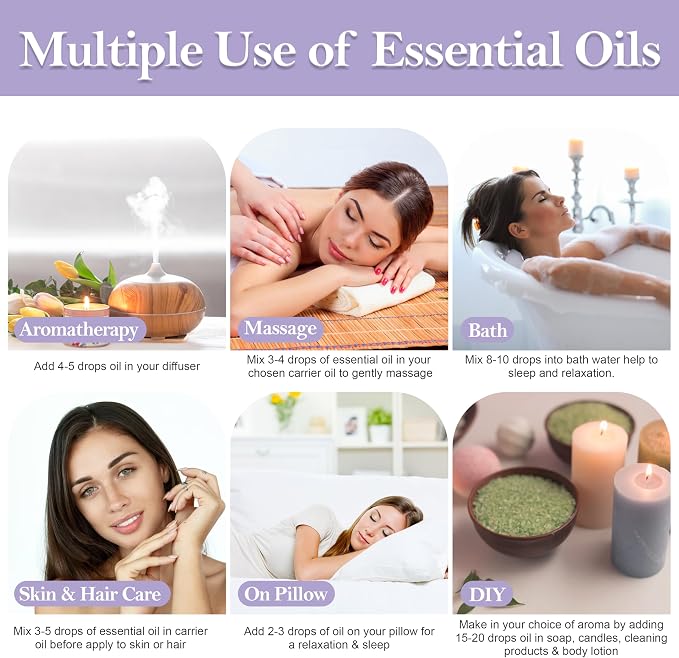 Lavender Essential Oil, USDA Certified Organic, 100% Pure Undiluted, Aromatherapy Oil for Diffuser, Hair & Skin Care
