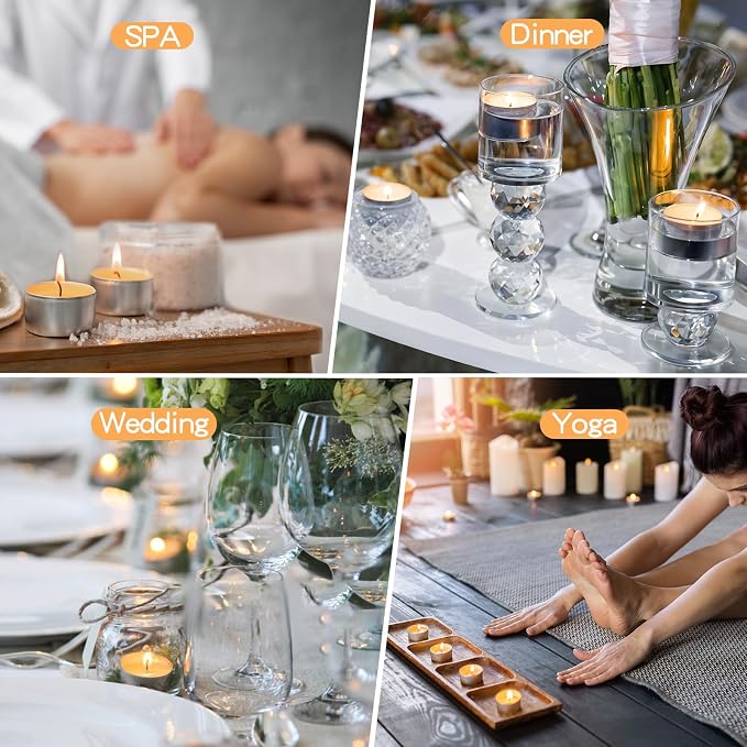 Soy Tealight Candles 120 Pack,8 Hours Long Burning Tealights Candles Bulk,Natural Soy Wax Tea Light Candle Paraffin-Free,Unscented Small Tea Candle for Emergency,Dinner